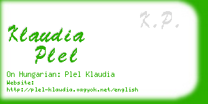 klaudia plel business card